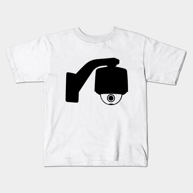 CCTV camera silhouette Kids T-Shirt by rheyes